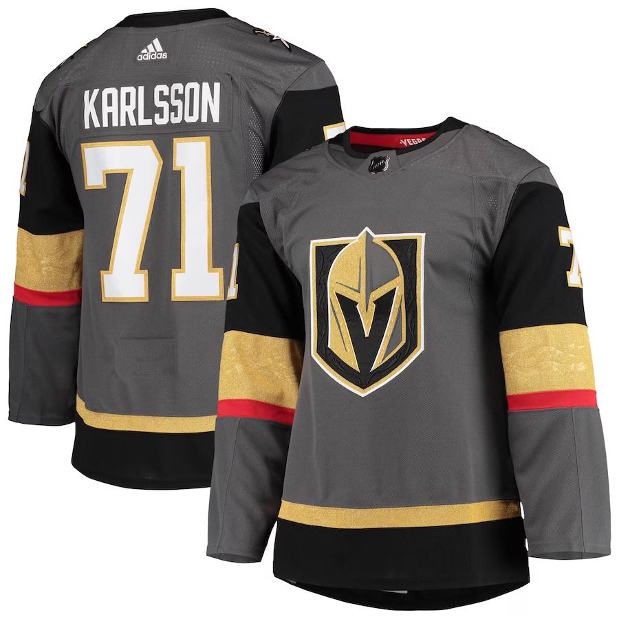 Men Vegas Golden Knights #71 William Karlsson adidas Gray Alternate Primegreen Authentic Pro Player NHL Jersey